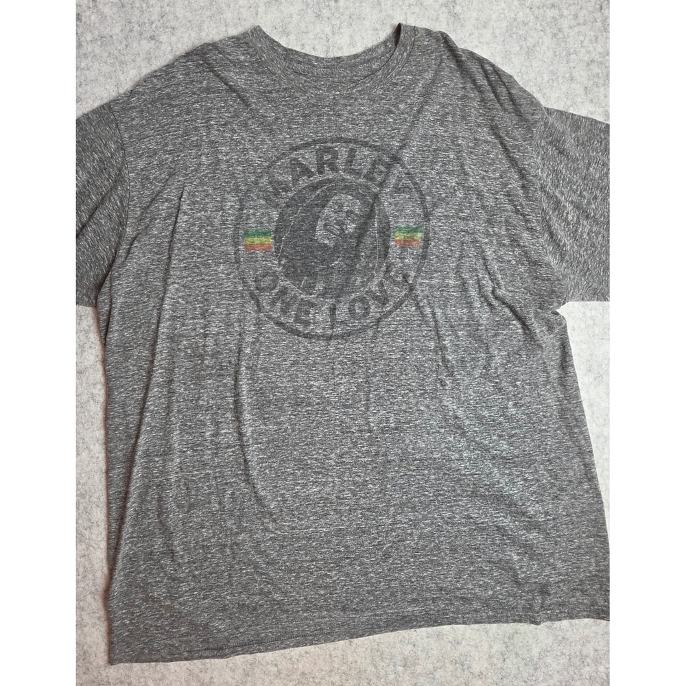 Zion Bob Marley One Love Tuff Gong Reggae Graphic Tee Shirt Gray XL